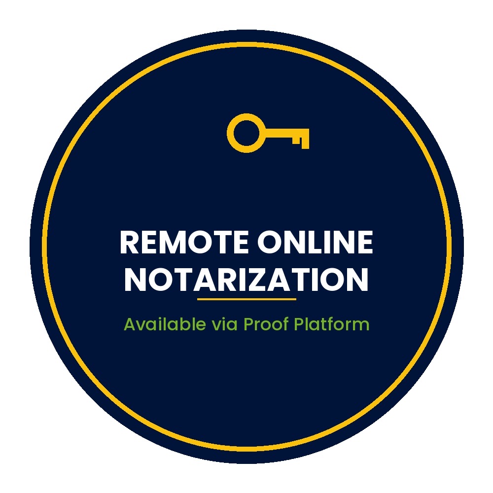 Remote Online Notarization available via Proof platform